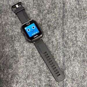 Vtech Black Smartwatch with Textured Band and Digital Display